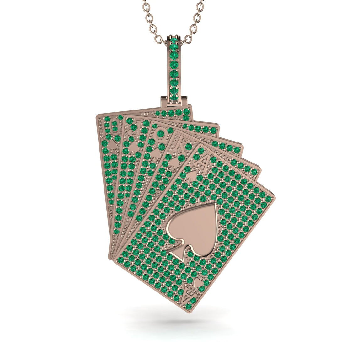Royal Flush Poker Emerald Necklace - Jose No. 5
