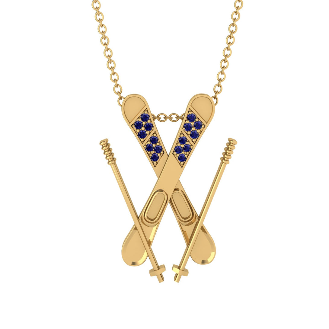 Skis Sapphire Necklace - Zachary No. 13