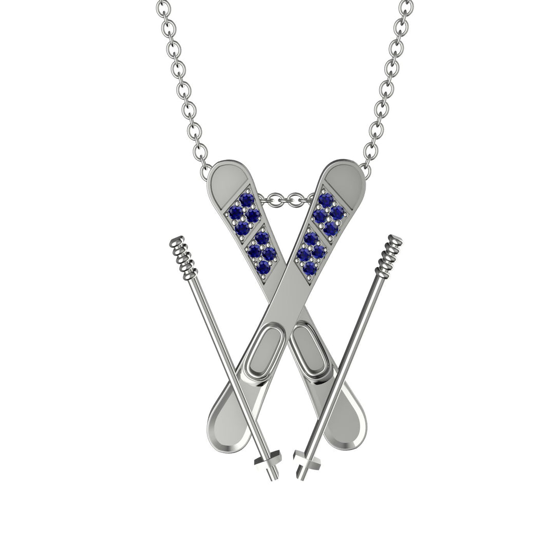 Skis Sapphire Necklace - Zachary No. 15