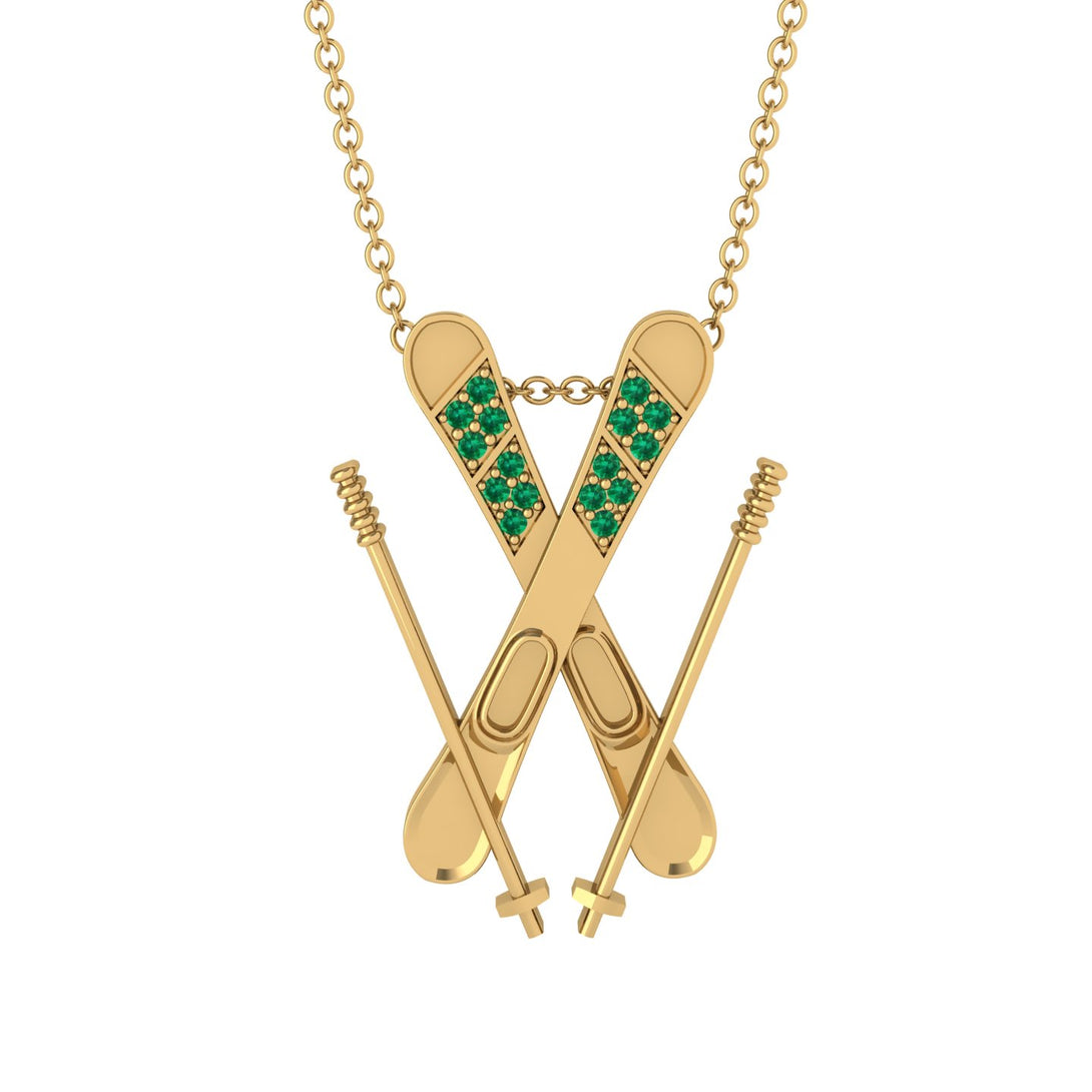 Skis Emerald Necklace - Zachary No. 4