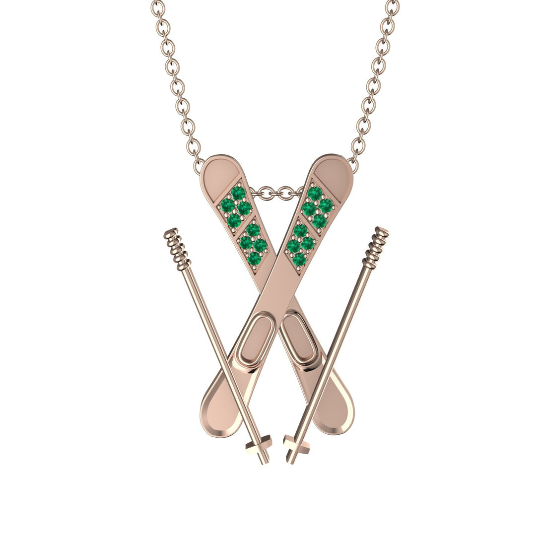 Skis Emerald Necklace - Zachary No. 5