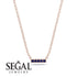 Small Sapphire Necklace Bar With  - Zahra No. 14 image 4