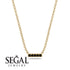 Small Black Diamond Necklace Bar With  - Zahra No. 7 image 4