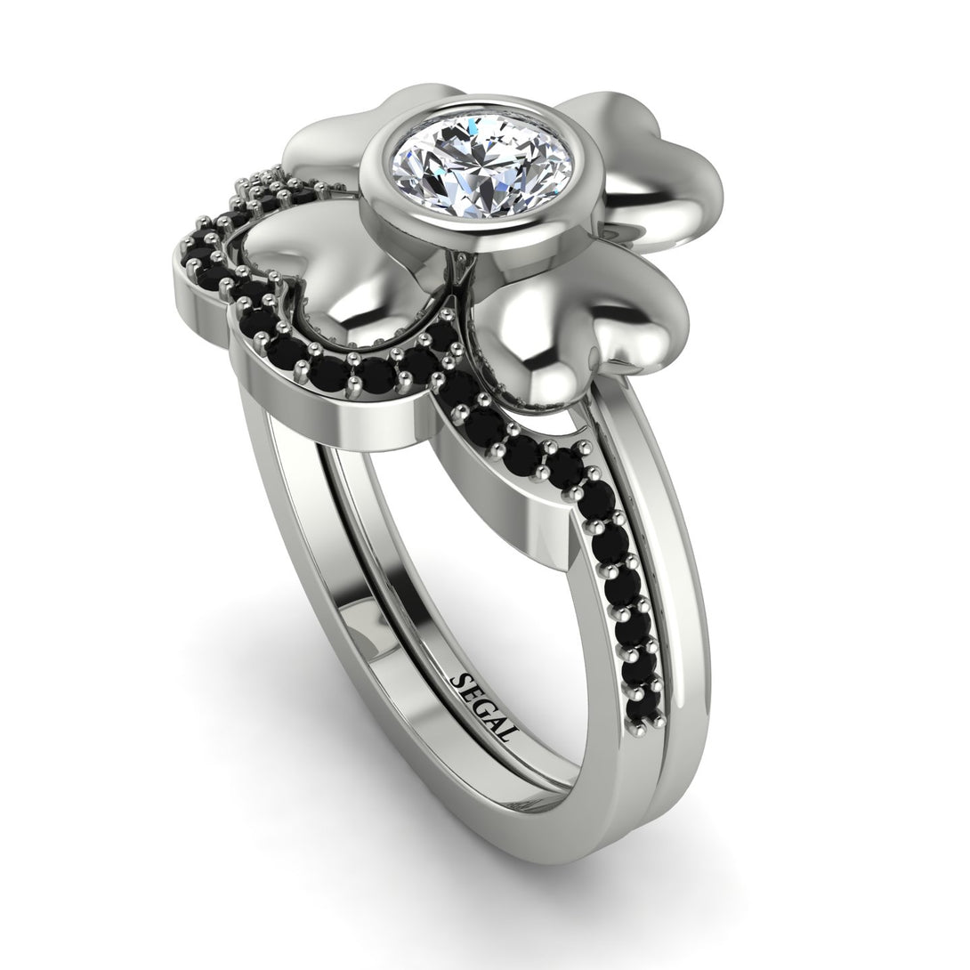 Solid Clower Flower Diamond Bridal Set - Christine No. 33