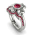 Solid Clower Flower Ruby Bridal Set - Christine No. 57 image 1