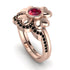 Solid Clower Flower Ruby Bridal Set - Christine No. 41 image 1