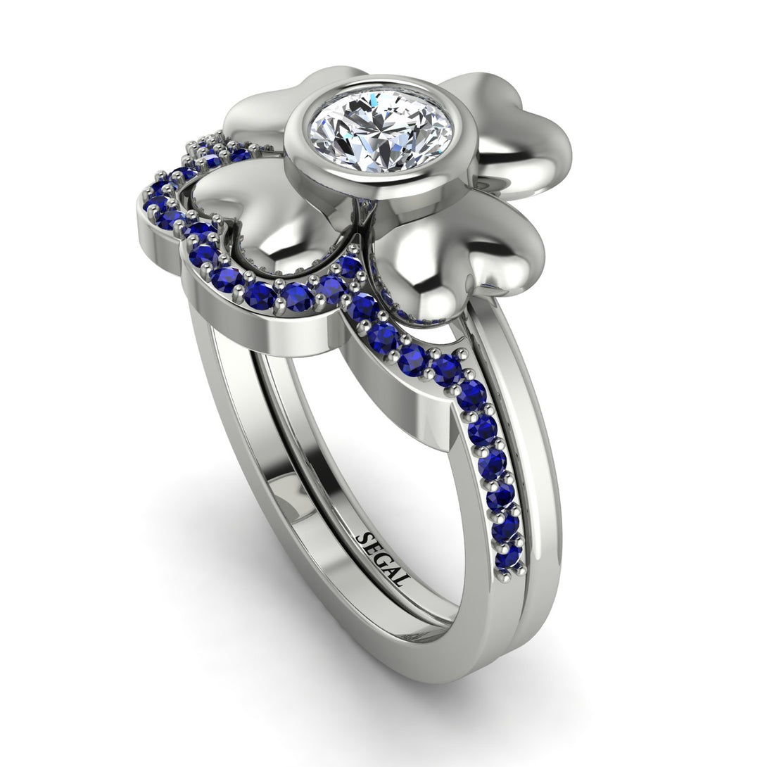 Solid Clower Flower Diamond Bridal Set - Christine No. 63