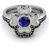 Solid Clower Flower Sapphire Bridal Set - Christine No. 45 image 2