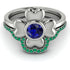 Solid Clower Flower Sapphire Bridal Set - Christine No. 30 image 2