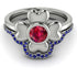 Solid Clower Flower Ruby Bridal Set - Christine No. 72 image 2