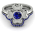 Solid Clower Flower Sapphire Bridal Set - Christine No. 75 image 2