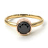Two Tones Solitaire Bezel Black Diamond Ring - Emerson No. 19 image 2