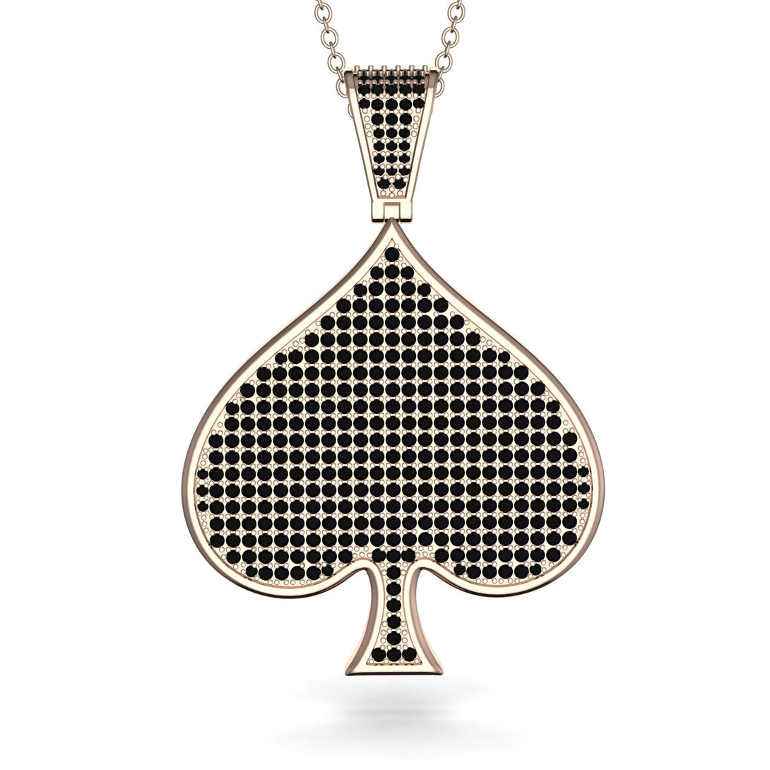 Spades Card Shape Black Diamond Pendant - Jerry No. 8