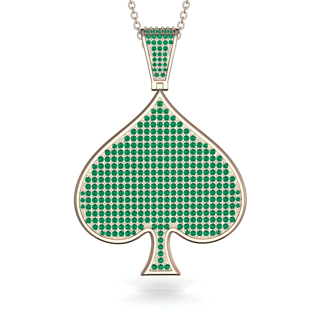 Spades Card Shape Emerald Pendant - Jerry No. 5