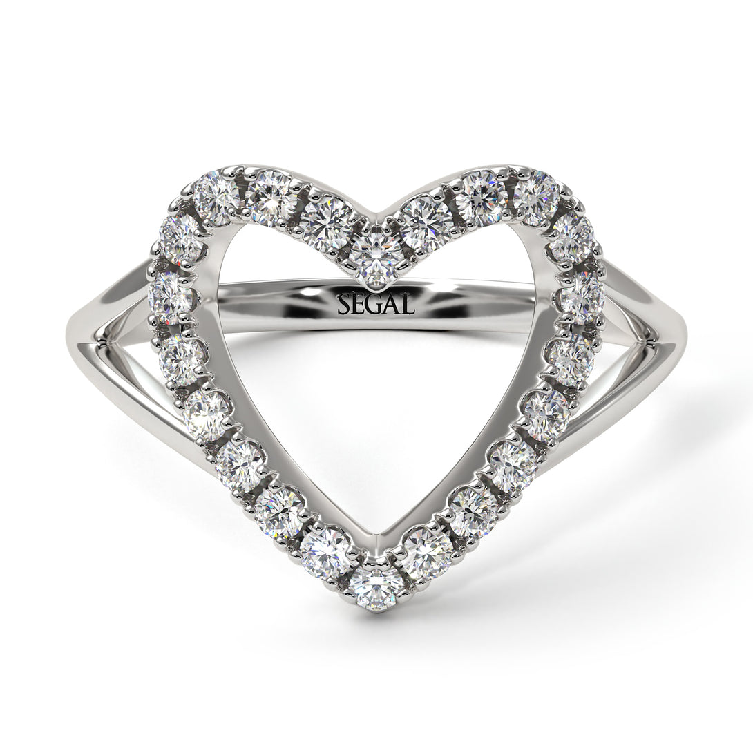 Split Shank Heart Diamond Ring - Delaney No. 3