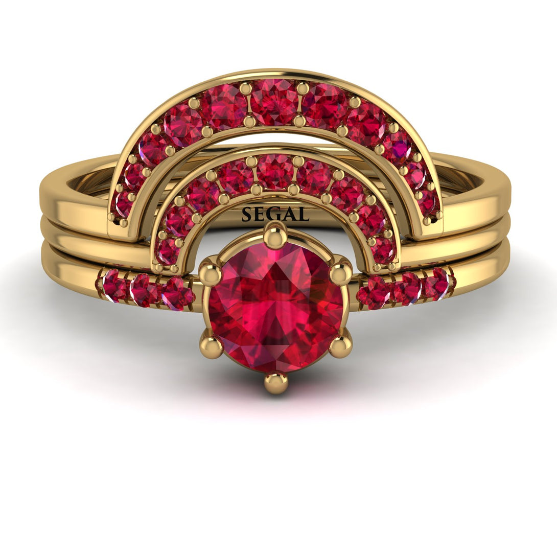 Stacking Ruby Bridal Set - Mckenzie No. 55