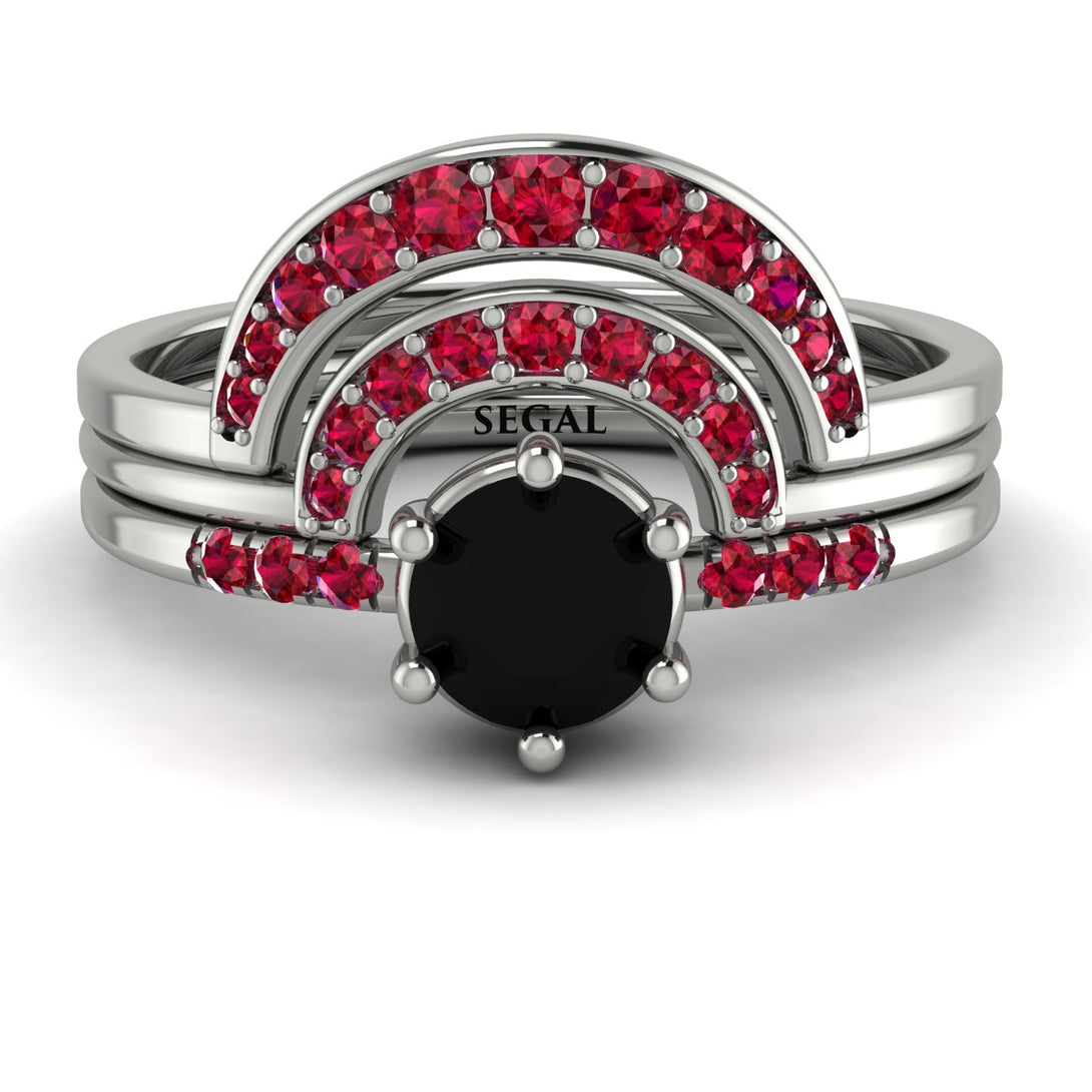 Stacking Black Diamond Bridal Set - Mckenzie No. 54