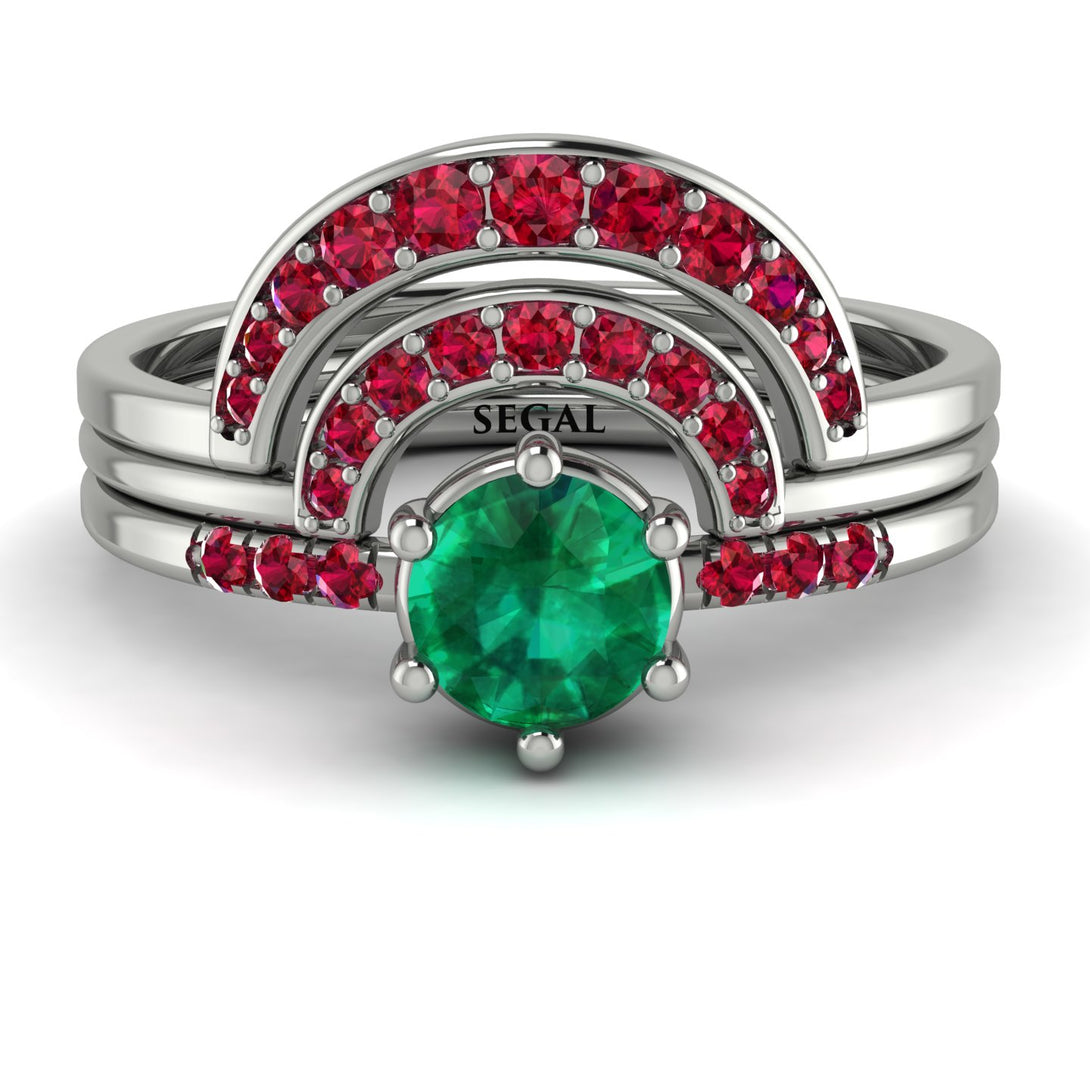 Stacking Emerald Bridal Set - Mckenzie No. 51