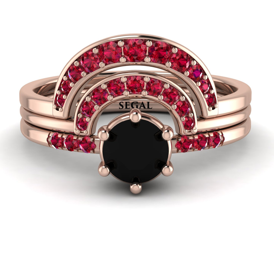 Stacking Black Diamond Bridal Set - Mckenzie No. 53