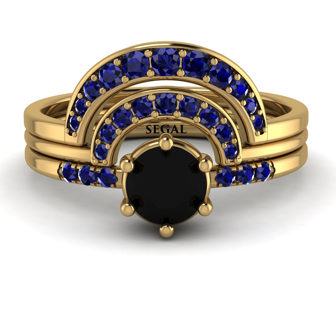 Stacking Black Diamond Bridal Set - Mckenzie No. 67