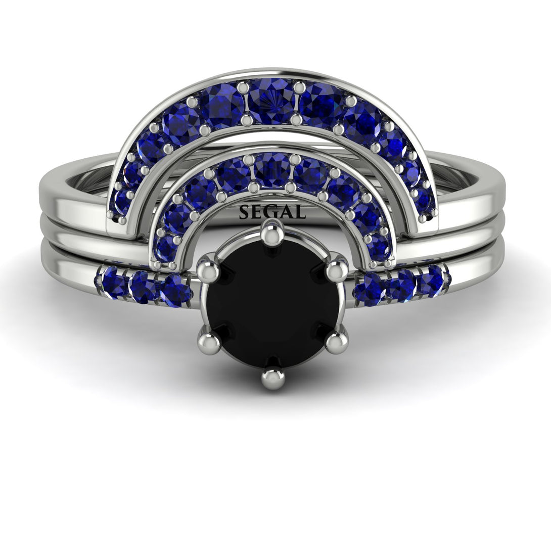 Stacking Black Diamond Bridal Set - Mckenzie No. 69