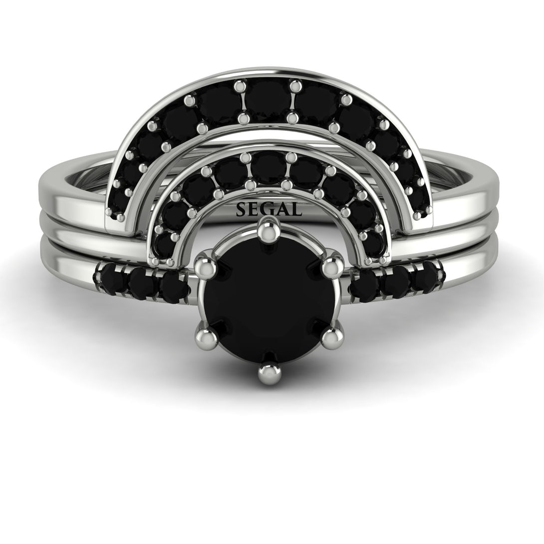 Stacking Black Diamond Bridal Set - Mckenzie No. 39