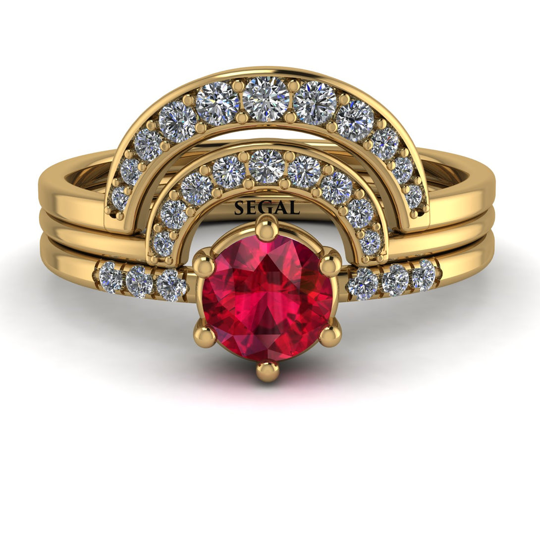 Stacking Ruby Bridal Set - Mckenzie No. 10