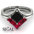 Stacking Princess Black Diamond Ring - Elise No. 54 image 2