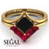 Stacking Princess Black Diamond Ring - Elise No. 52 image 2