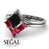 Stacking Princess Black Diamond Ring - Elise No. 54 image 3