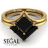 Stacking Princess Black Diamond Ring - Elise No. 37 image 2