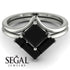 Stacking Princess Black Diamond Ring - Elise No. 39 image 2