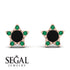 Star Halo Black Diamond Earrings - Zelda No. 23 image 9