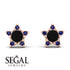 Star Halo Black Diamond Earrings - Zelda No. 68 image 9