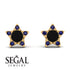 Star Halo Black Diamond Earrings - Zelda No. 67 image 9