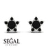 Star Halo Black Diamond Earrings - Zelda No. 39 image 9