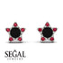 Star Halo Black Diamond Earrings - Zelda No. 54 image 9