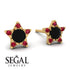 Star Halo Black Diamond Earrings - Zelda No. 52 image 2