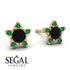 Star Halo Black Diamond Earrings - Zelda No. 22 image 2
