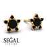 Star Halo Black Diamond Earrings - Zelda No. 37 image 2