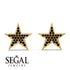 Star Stud Black Diamond Earrings - Star No. 7 image 6