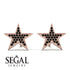 Star Stud Black Diamond Earrings - Star No. 8 image 2