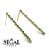 Stud Long Bezel Emerald Earrings - Salma No. 4 image 5
