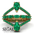 Symmetrical Twist Shank Pear Emerald Ring - Eliza No. 19 image 10