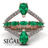 Symmetrical Twist Shank Pear Emerald Ring - Eliza No. 5 image 10