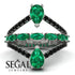 Symmetrical Twist Shank Pear Emerald Ring - Eliza No. 36 image 10