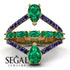 Symmetrical Twist Shank Pear Emerald Ring - Eliza No. 64 image 10