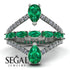 Symmetrical Twist Shank Pear Emerald Ring - Eliza No. 6 image 10
