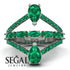 Symmetrical Twist Shank Pear Emerald Ring - Eliza No. 21 image 10