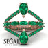 Symmetrical Twist Shank Pear Emerald Ring - Eliza No. 20 image 10